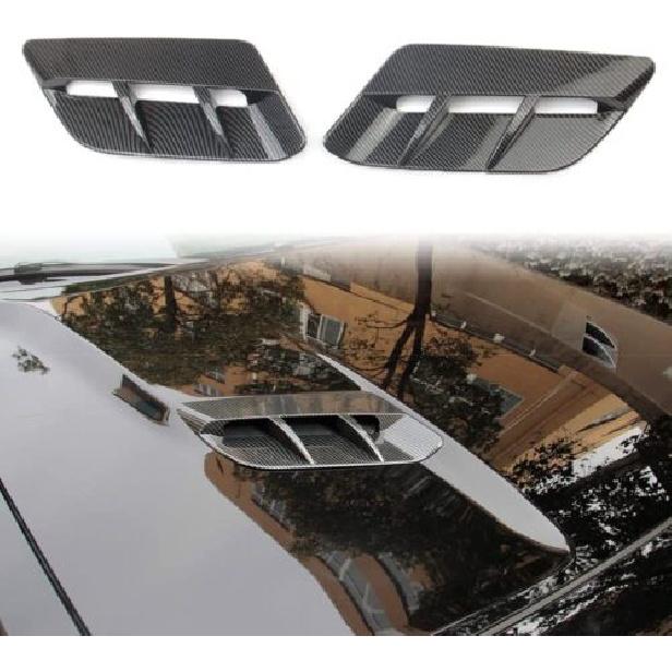 Car Engine Hood Air Vent Cover Trim For Dodge Challenger SXT 2015+ Carbon Fiber