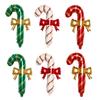 6pcs Christmas Decoration Candy Cane Bow Balloon Red And Green Stripes Christmas Foil Balloon Xmas New Year Party Supplies