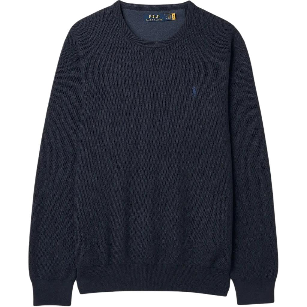 Polo Ralph Lauren Embroidered Crew Neck Long Sleeve Sweater Men Sweater Navy-Blue MNPOSWE16821530-410