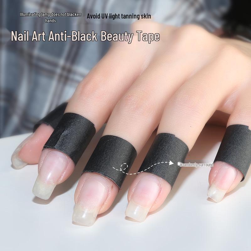 Black Washi Tape: Nail Art Finger Protector and Light-Blocking Masking Tool