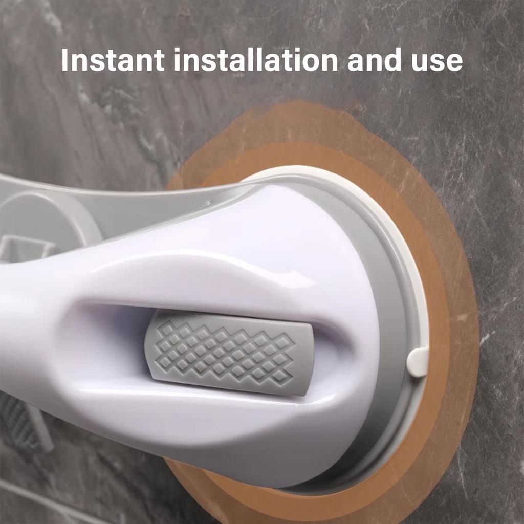 Wall Mounted Grab Bar Shower Handles Suction Cup Bathroom Rail Removable Shower Safety Handrail for Seniors and Elderly