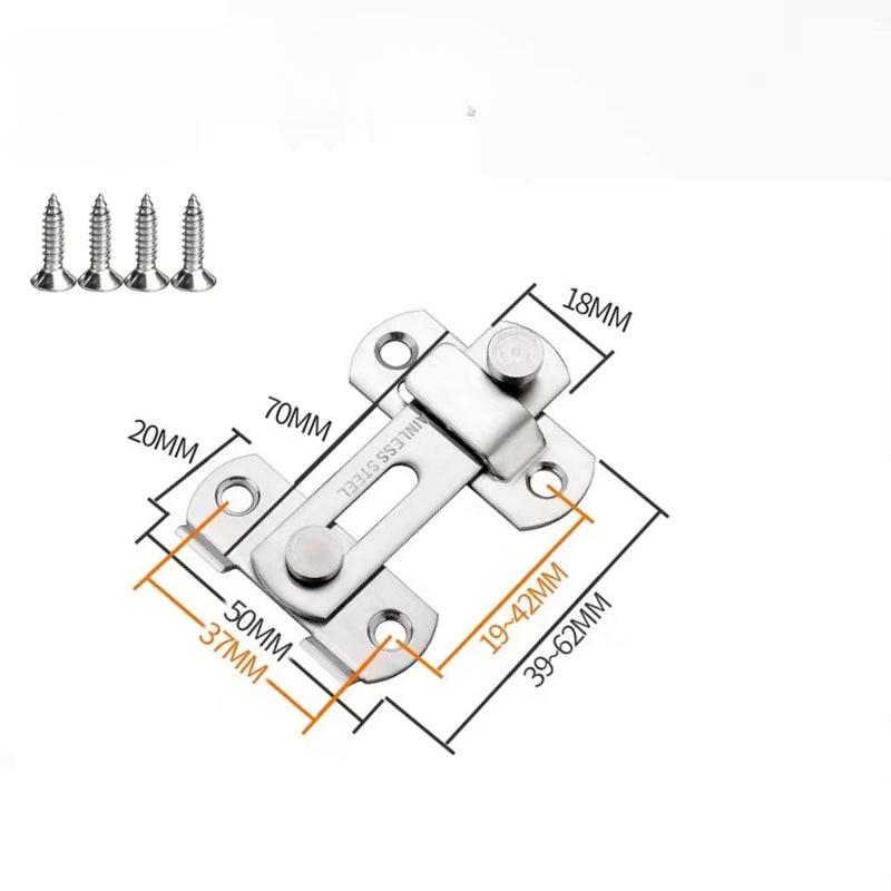 1 stk Skyvedørslås Skyvbar Rettvinklet Dørlås Dørbolt Vinkjøler Klesskap Vindusdør Lås Plugg Barnesikkerhetslås