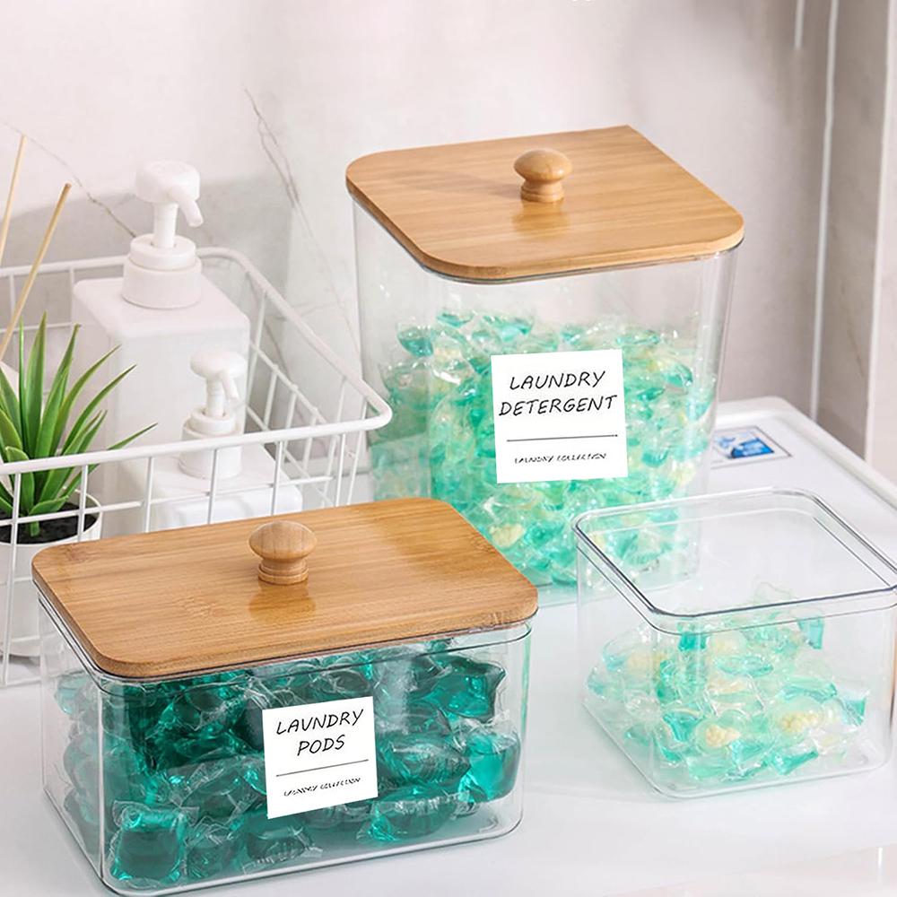 Laundry Storage Containers Washing Powder Storage Laundry Room Organizer Laundry Jars with Lids Labels Scoops Dryer Sheet Holder