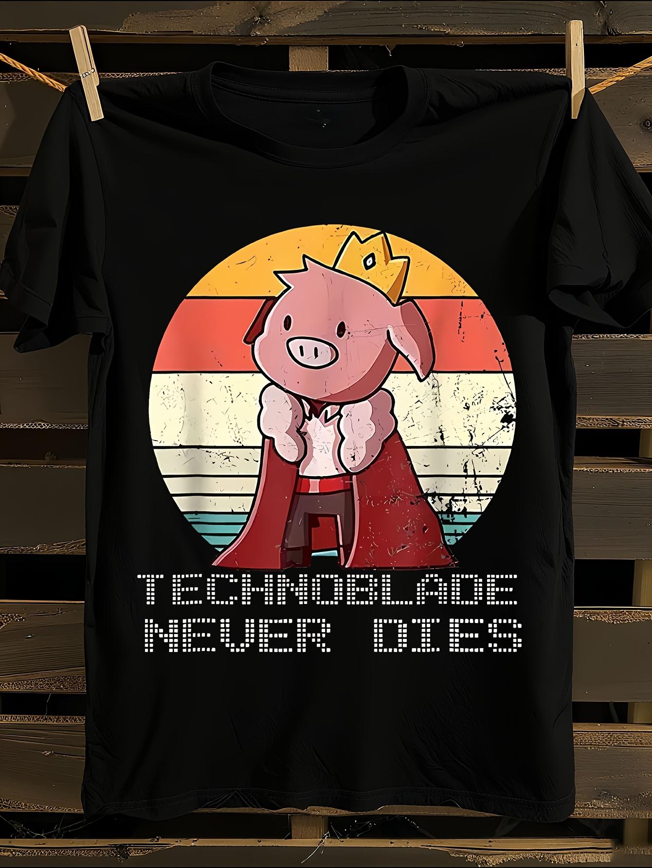 Funny Technoblade Never Dies Retro Graphic T-shirt S