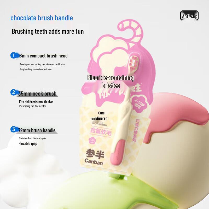 Cenpan Kids Fluoride Anti-Cavity Toothpaste with Pink Toothbrush