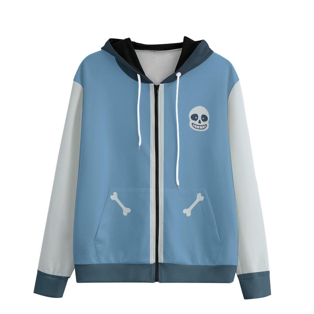 Undertale Sans Kawaii Mikina na zip Stejný styl GAME COS Inspirovaná Pastelové Anime Streetwear na podzim/zimu Ležérní topy s dlouhým rukávem