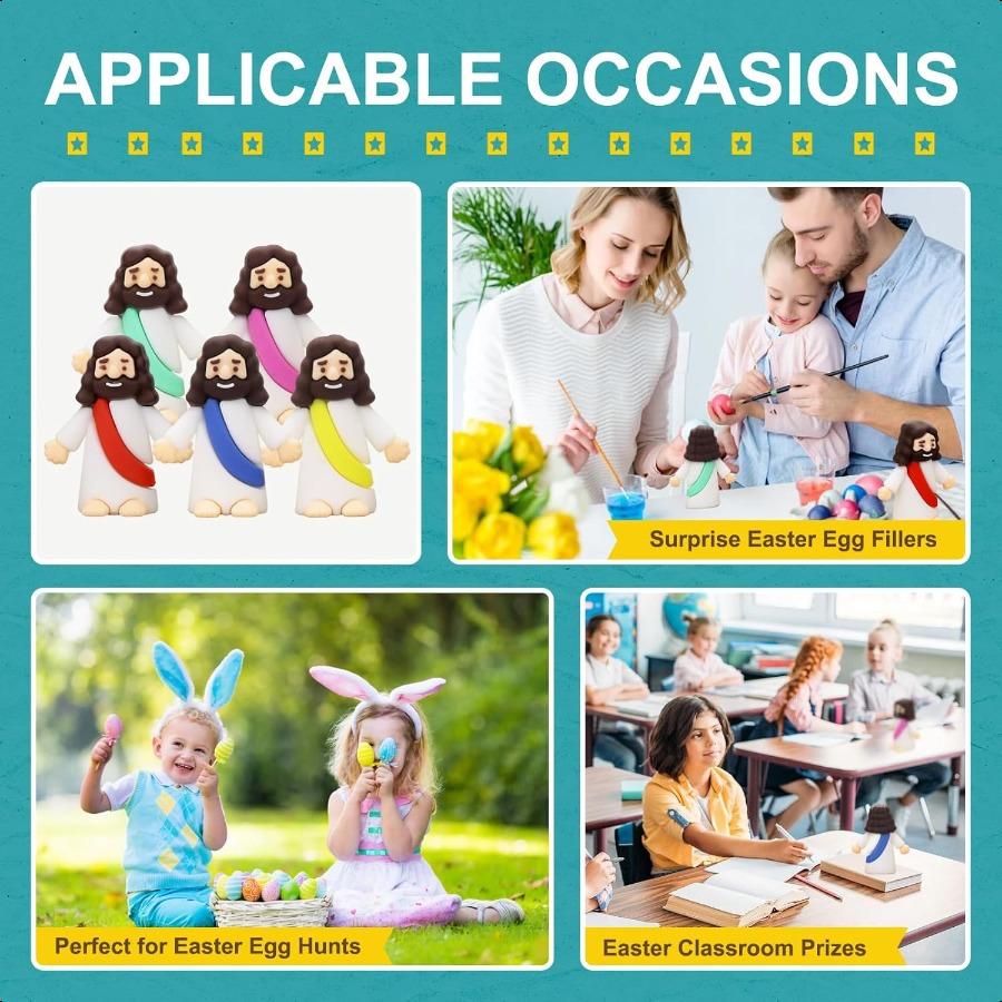 20 Pcs Little Jesus Figurines Mini Jesus Figures Pocket Jesus Religious Gifts for Easter Egg Stuffers Christmas Decorations to