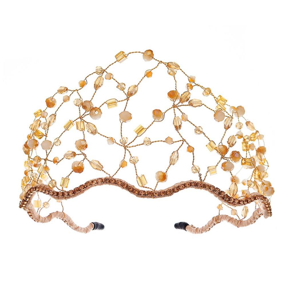 Wedding Headpieces Crystal Beads Hair Net Crown Elegant Headbands Bride Hair Bands  Party
