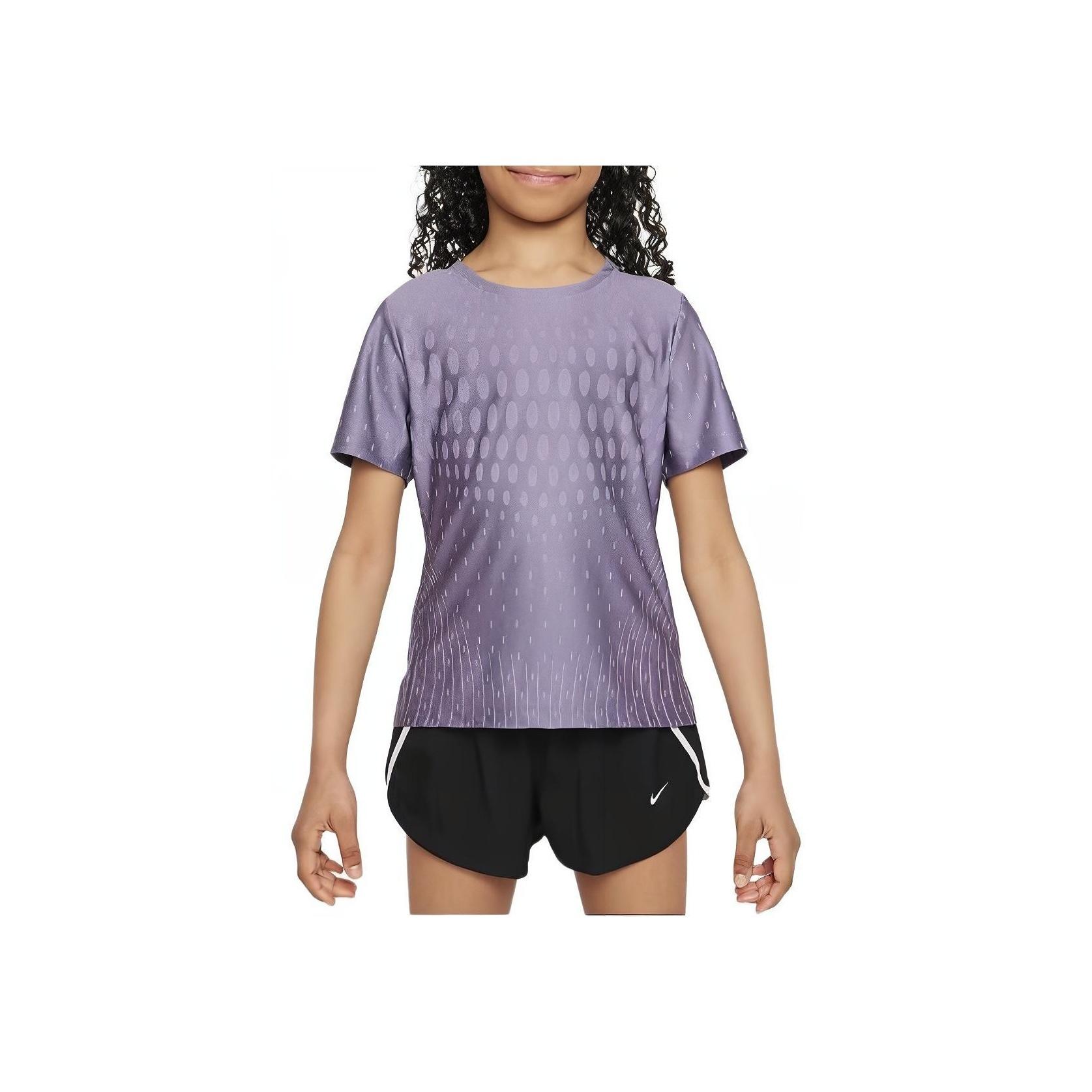 

Nike Pullover Casual Simple Short Sleeve T-Shirt Kids Tops Dawn-Deep-Purple Hydrangea-Purple Black FJ6859-510 L