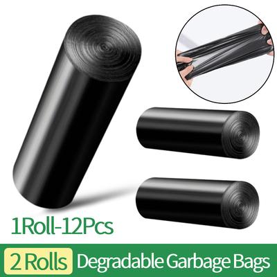 2 Roll 12Pcs/Roll Degradable Garbage Bags Camping Toilet Garbage Bag Portable Trash Pouch Disposable Environmentally Friendly