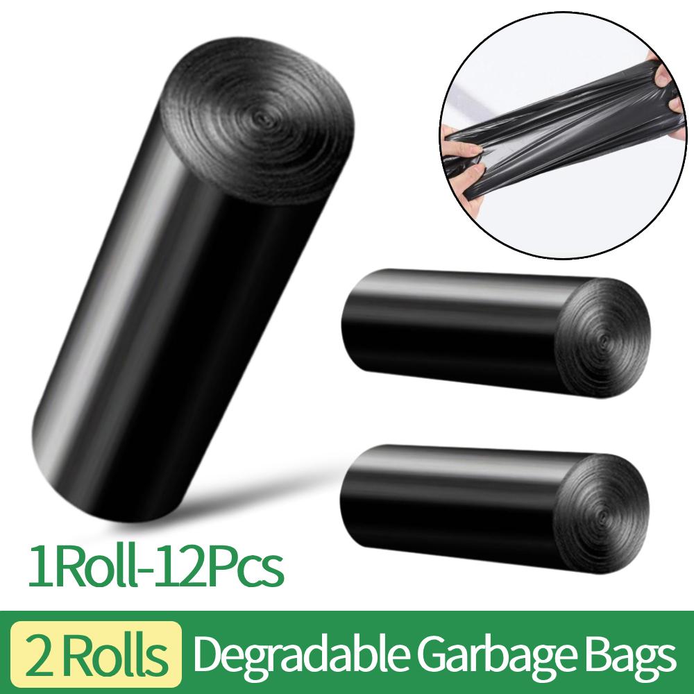 2 Roll 12Pcs/Roll Degradable Garbage Bags Camping Toilet Garbage Bag Portable Trash Pouch Disposable Environmentally Friendly