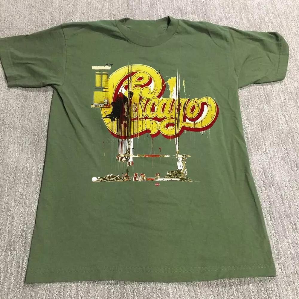 Camiseta Verde Art Tour de Banda de Chicago Talla Completa S-5XL Camiseta Unisex