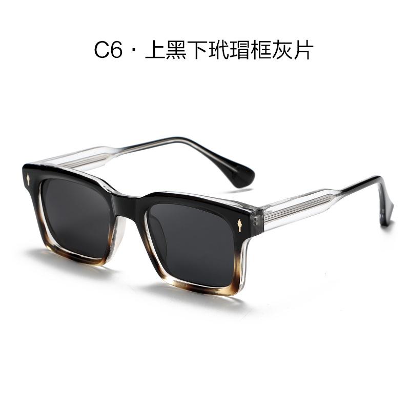 22018 Retro Rivets Square Women Luxury Sunglasses Fashion Brand Designer Leopard Shades UV400 Men Sun Glasses
