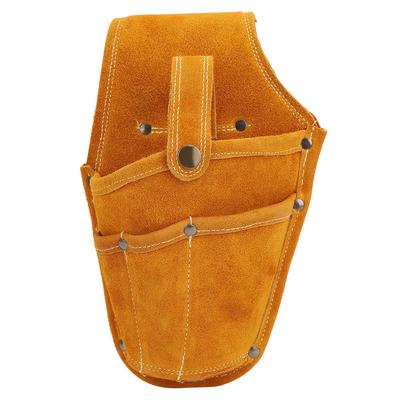 Electric Tool Waist Bag Wearable Multifunctional Yellow Cowhide Storage Toolkit