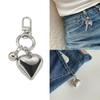 Silver Heart Keychain Stylish Pendant Unique Heart shaped Keychain Key Pendant Decoration for Daily Wear Dates Parties