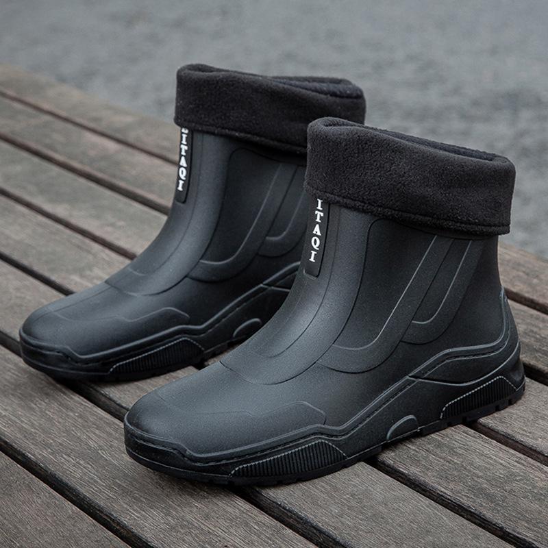 Fashion waterproof shoes rain shoes women's new couple outdoor non-slip rain boots student short water boots rubber shoes