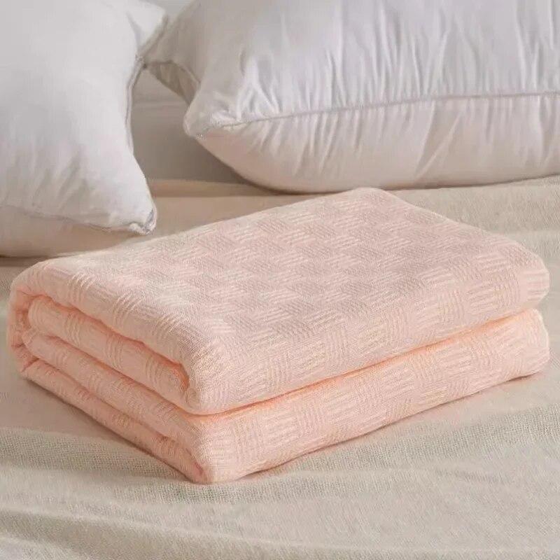 Pure Cotton Knitted Gauze Blanket Anti Static Comfortable Skin Friendly Bedding Breathable Hygroscopic Sofa Rest Quilt