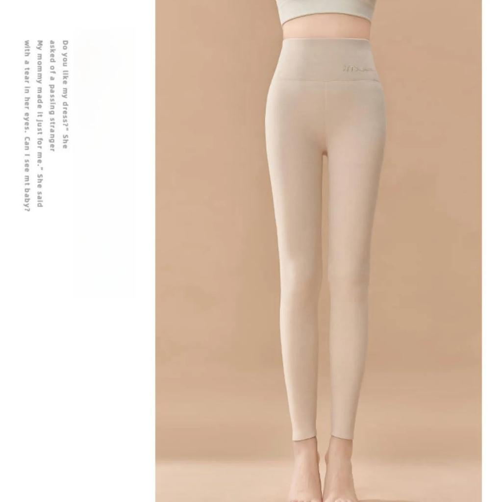 Winter Cashmere Leggings Women Solid Warm Leggings High Waist Slim Stretchy Pants Big Size Adding Velvet and Thickening Pants