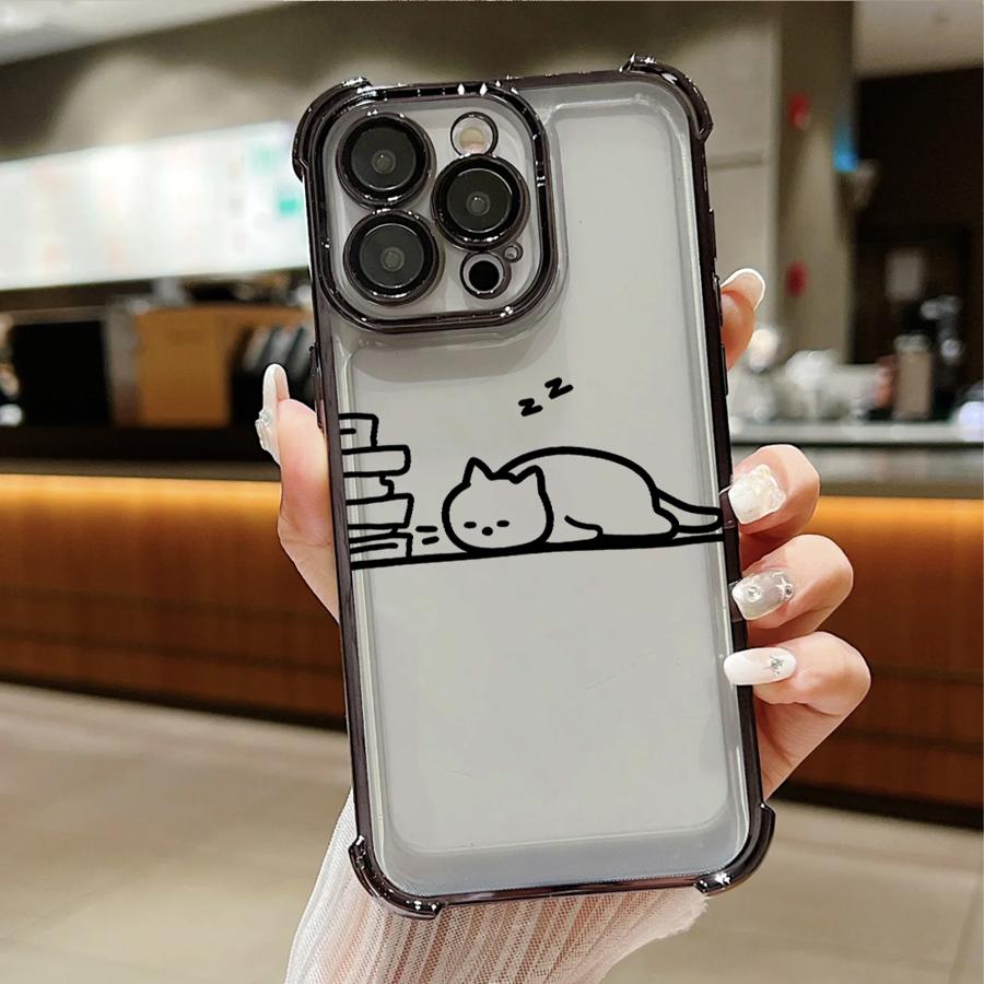 

Case for Apple iPhone 17 Pro Max 12 Plus 15 16 Pro 16e 14 11 13 Air Phone Cover Funny Animal Cat Paired Couple iPhone 16e