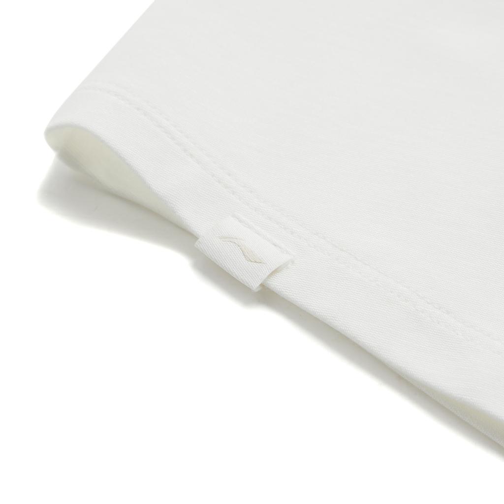 Li-Ning Comfortable Round Neck Moisture Wicking Sports Short Sleeve T-Shirt Women Tops Off-White ATSU018-1