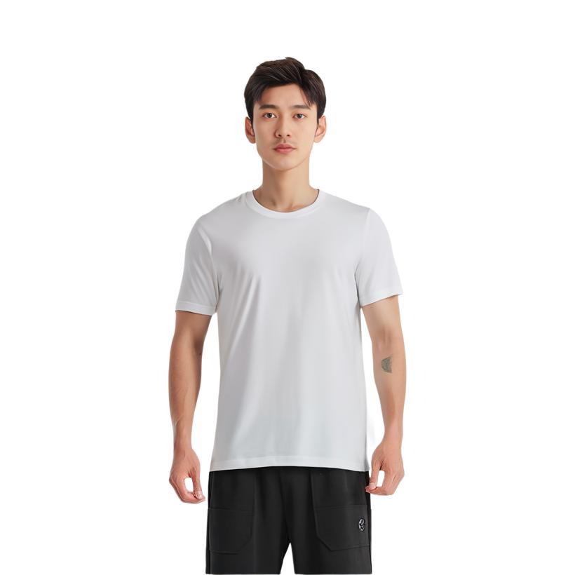 Jordan T Shirts Men's White Crew Neck Moderate Straight Fit CD2607-100