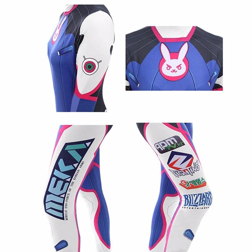 Anime Donna Tuta Collant Dva Cosplay Costume Gioco Zentai Parrucca Cosplay Puntelli Cuffia Tuta D.Va Cos Festa Costumi di Halloween