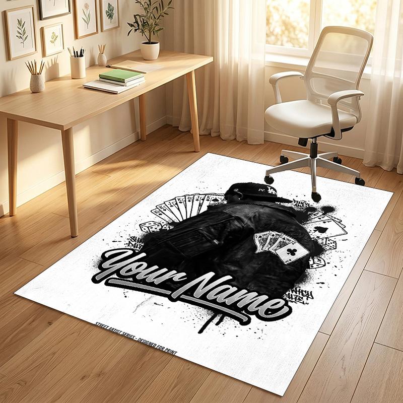 Personalized Crystal Velvet Carpet,Kendrick Lamar Custom Printed Name, Plush Area Rug For Home Indoor Decor