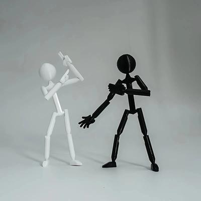 3D Printed Stickman Action Figure - Movable Jointed Robot Mannequin Toy for Collectors Novelty Multi-Jointed Novelty