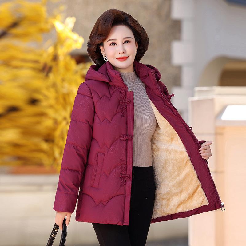 Winter padded jacket thickened new winter padded jacket middle-aged and elderly women's clothing loose and thin down padded jacket women