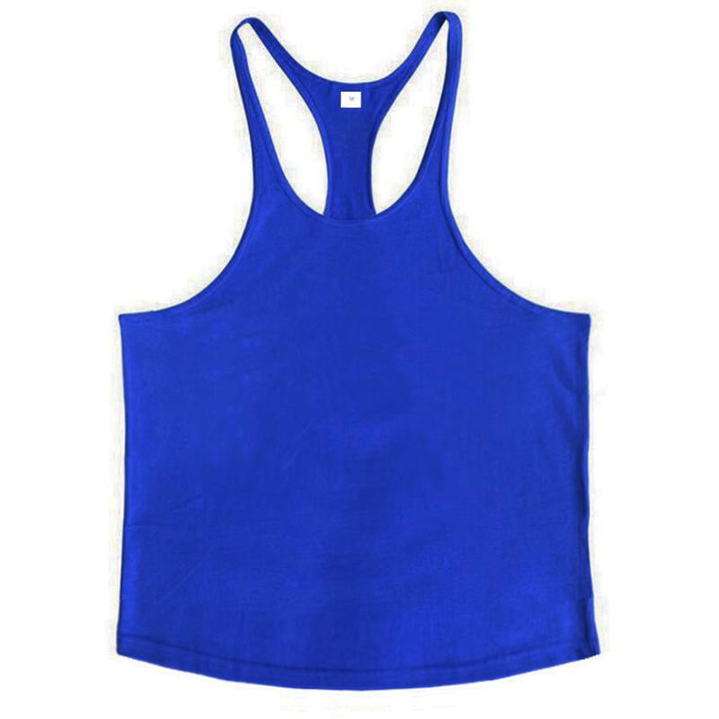 Muscleguys Men's Plain Cotton Gym Tank Tops Running Sleeveless Shirt Y-Back Bodybuilding Vests Muscle Workout Athletic Fitness Singlets