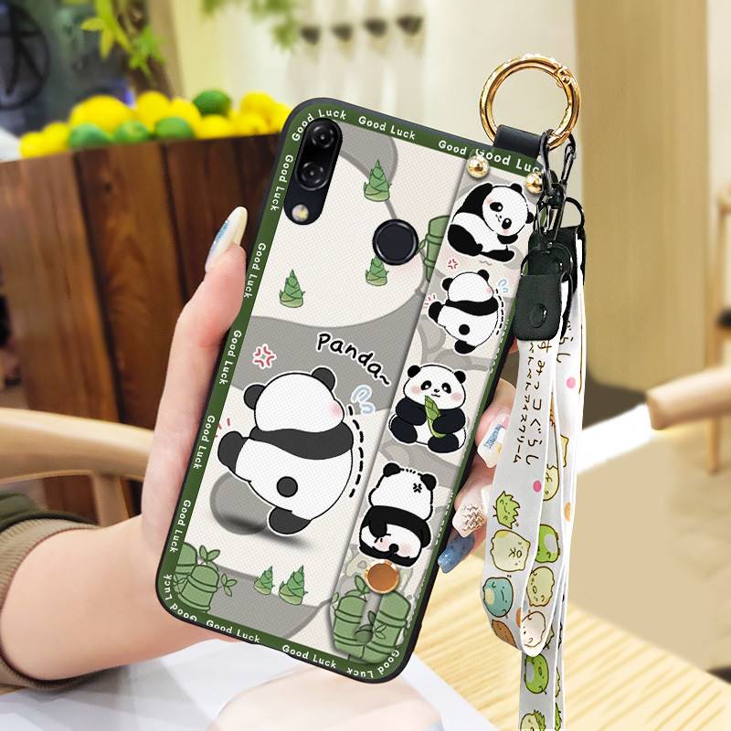 Protective Cute Phone Case For ASUS ZenFone 5 ZE620KL/ZS620KL Wristband Cartoon Panda Wrist Strap Lanyard Shockproof