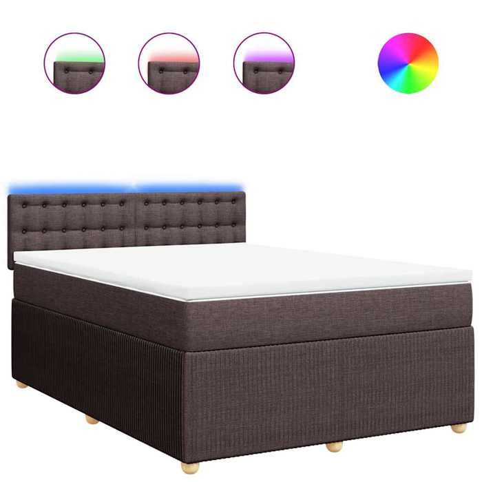 Exclusive House - Slatted Bed Base with Mattress Dark Brown 140x190 Cm