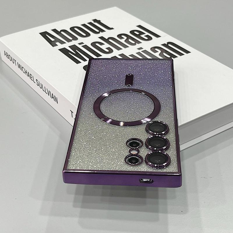 

Роскошный блестящий чехол с беспроводной зарядкой для Samsung Galaxy S24 S23 S22 S21 Ultra Plus, магнитный чехол MagSafe Allround, чехол для камеры, чехол For Galaxy S24Ultra