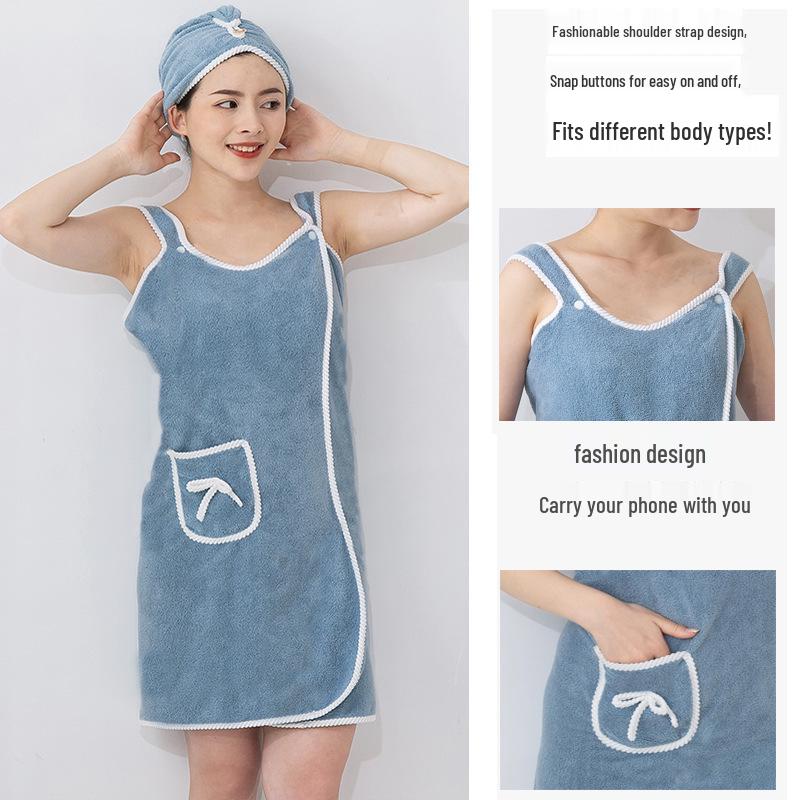 Women's Sexy Absorbent Bath Towel Wrap - Thickened Wearable Bathrobe