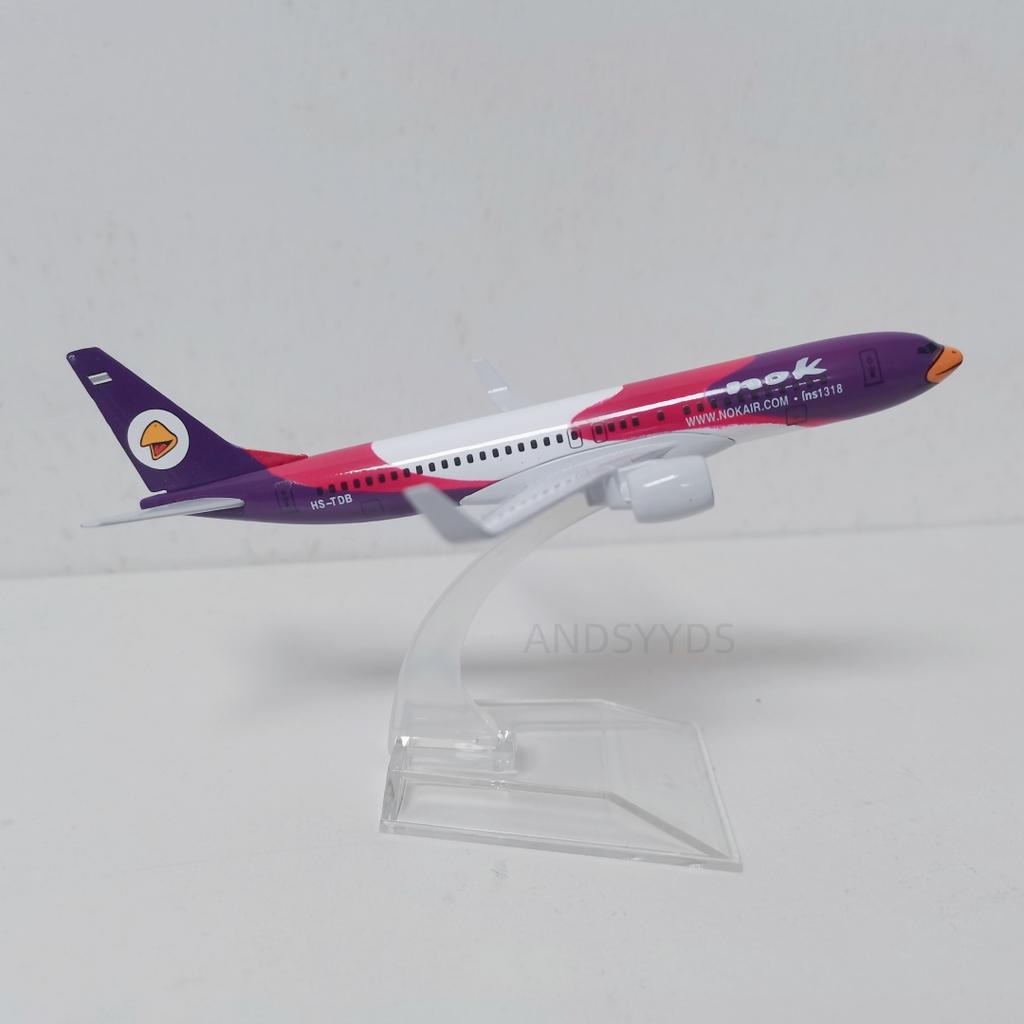 Air 16cm B737 Purple Bird Aircraft Model 1/400 Scale NOK Airways 737 Airplane Metal Alloy Plane Model Display Decor