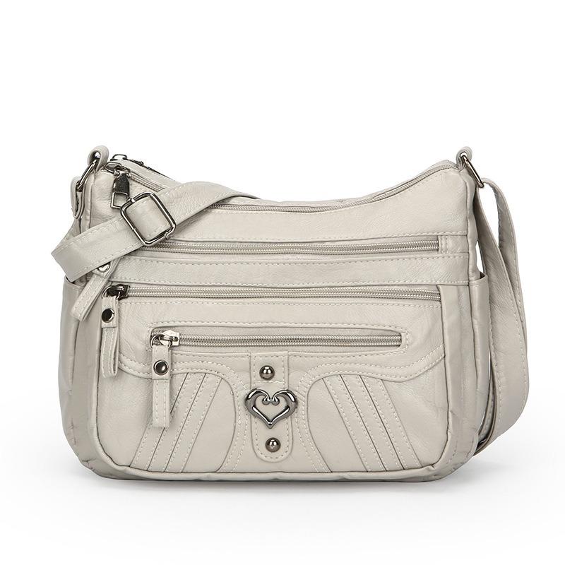 Ladies' Soft Leather Large Capacity Crossbody Shoulder Bag