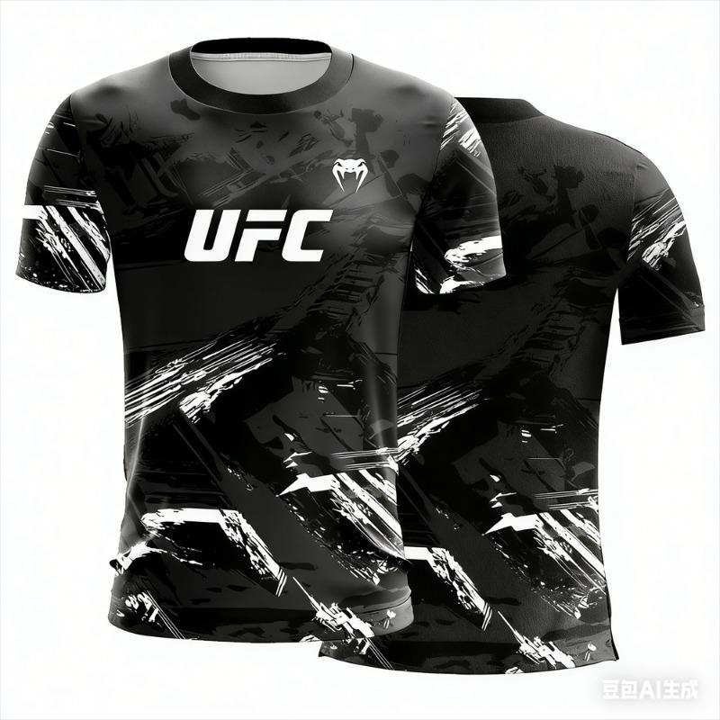Sommer Heißverkauf UFC Boxen Kampfwettbewerb Herren T-Shirt Mode Schnelltrocknend Lässig Atmungsaktiv Rundhals Kurzarm Oberteile