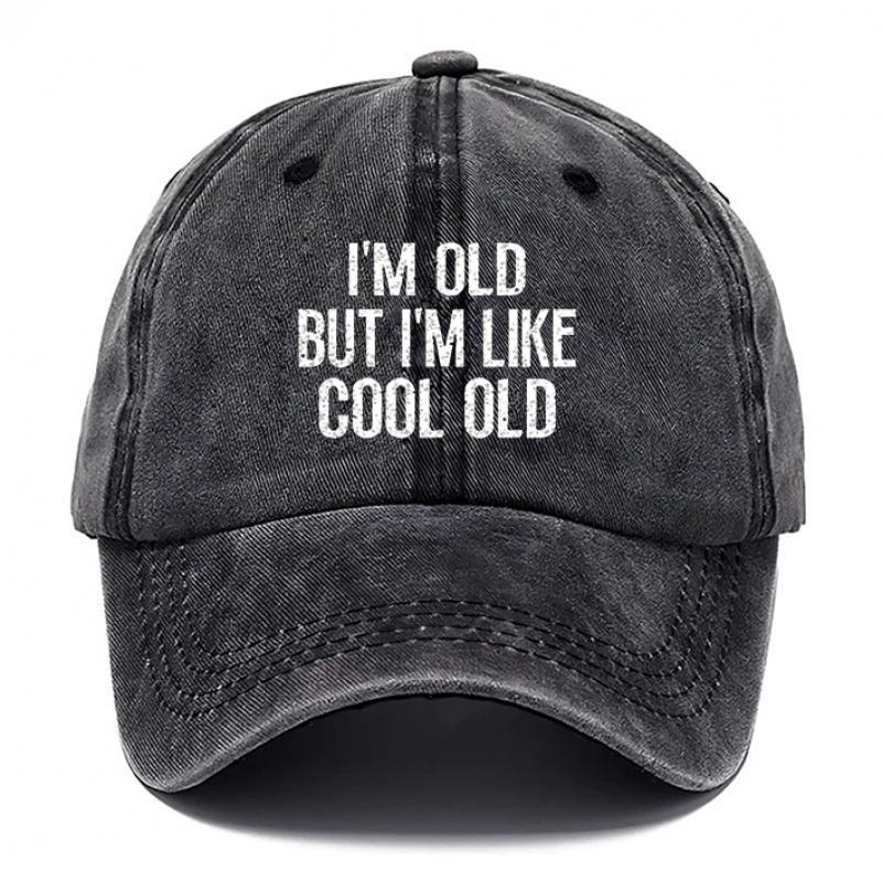 pc IM Old Printed Baseball for Men Women Adjustable Hook Loop Washed Breathable Dad Hat Suitable for Outdoor Beach Ca