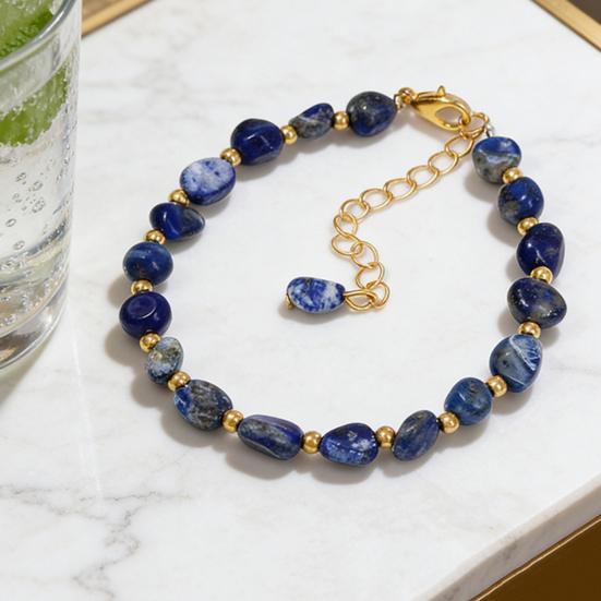 Damen Armband Unregelmäßige Natursteinperlen Verstellbare Länge Armband Bequem zu tragen Handgelenk Vielseitiges Accessoire