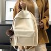 Minimalist Faux Leather Backpack Casual Daily Use Backpack for Women Simple Design Ideal for School Commute Travel and Everyday Outings No Pendant