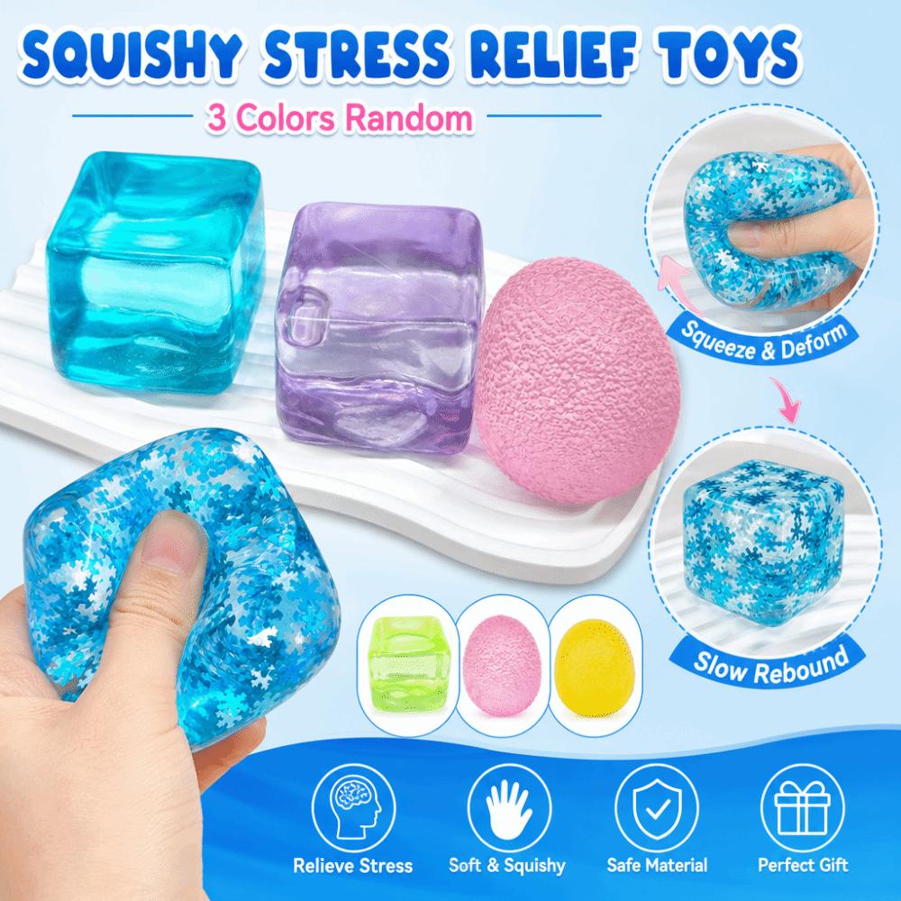 Anti-stress Stress Relief Toys Ice Cube Shape Sensory Squishy Toys Fidget Squeeze Toys  Adults Kids