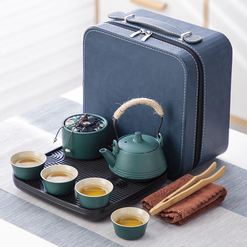 Yuzhuxun Outdoor Travel Black Ceramic Gongfu Tea Set