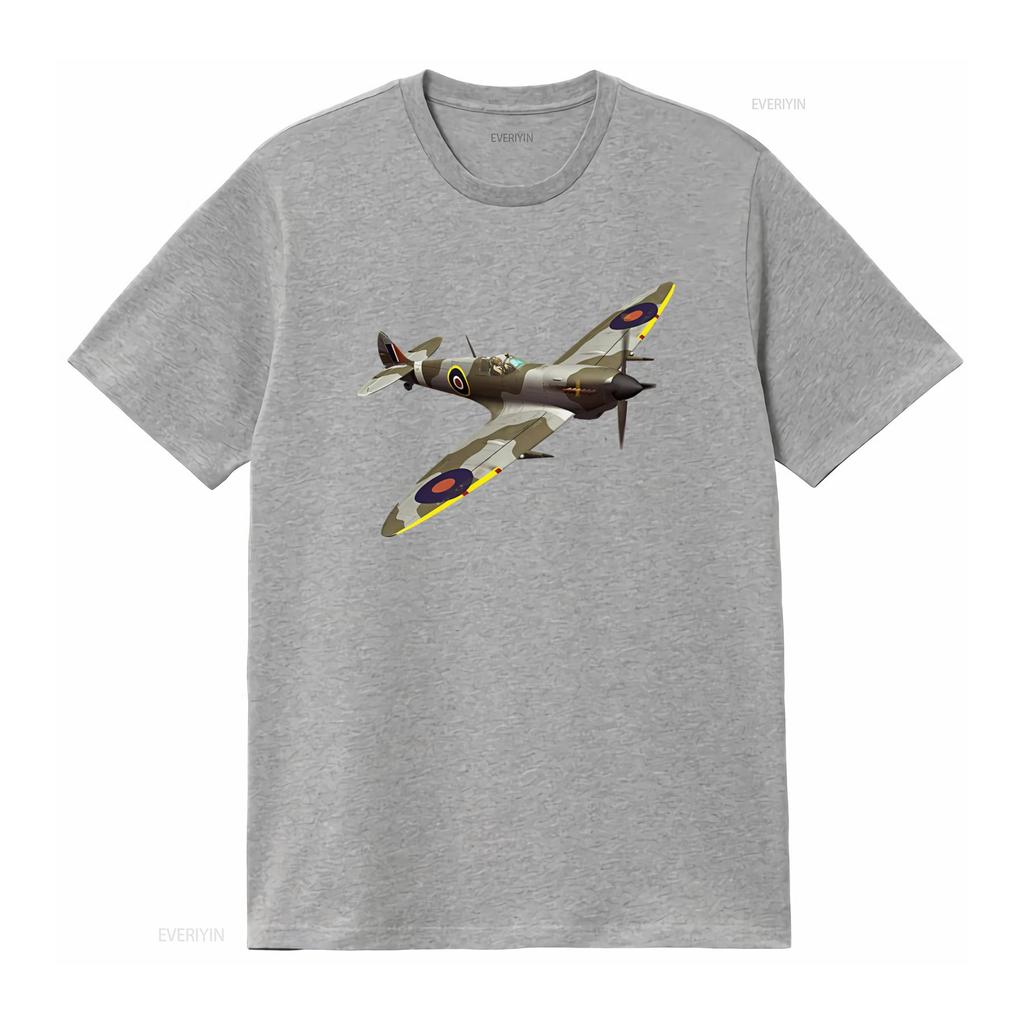 Vintage Supermarine Spitfire Flying Solo Mens Cotton T Shirt Retro Military Aviation Design Comfortable Fit Perfect for
