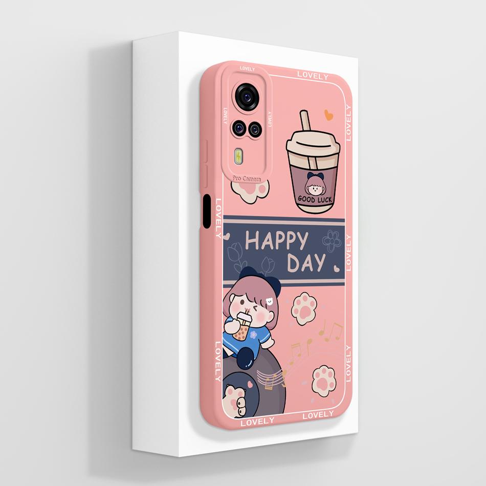 Per Vivo Y51 Y51A Y53S Y31 Y33 Custodia Squisita Cover Posteriore per Telefono Per Vivo Y 51(2020) Y 31 (2021) Cover Morbida in Silicone Liquido