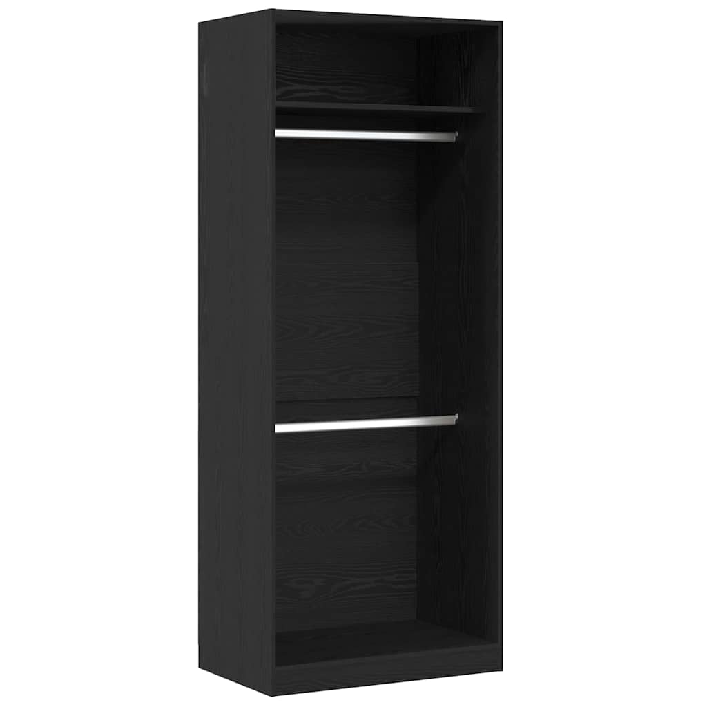 Wardrobe with Shelf Black Oak Effect 80 x 50 x 200 cm