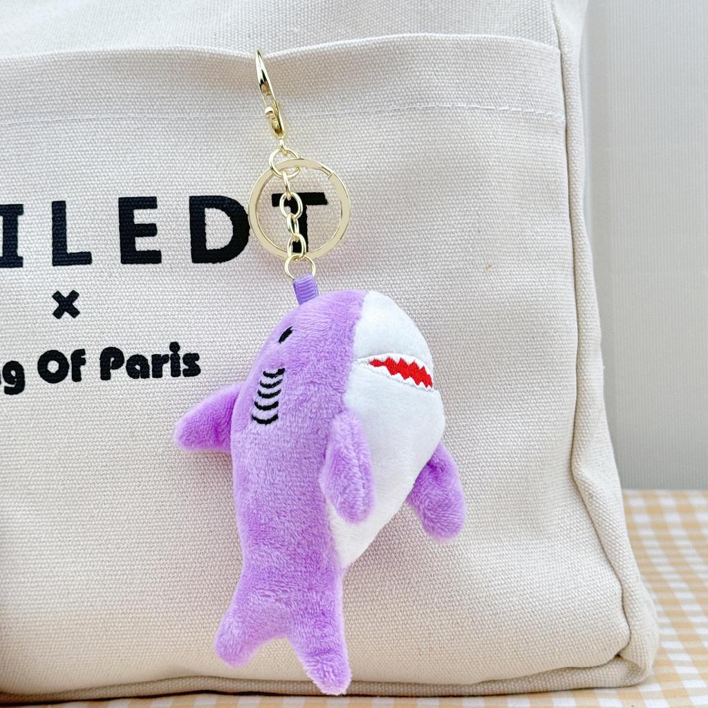 Cross-Border Plush Shark Keychain Pendant - Cute Wedding Toss Doll Bag Charm