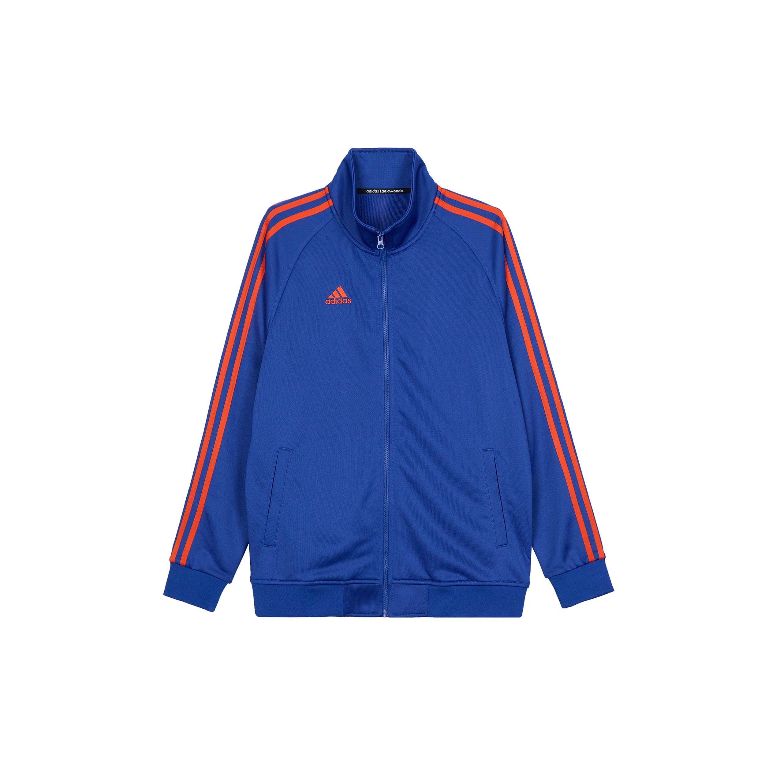 

Новые куртки Adidas 3 полоски унисекс синий фон с оранжевыми полосками TR30JR-BUOG XL