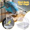Parakeet Bird Bath Feeder Nest Shower Box Splashproof Transparent Parrot Bath For Cage For Indoor Window Cockatiel Conure Canary