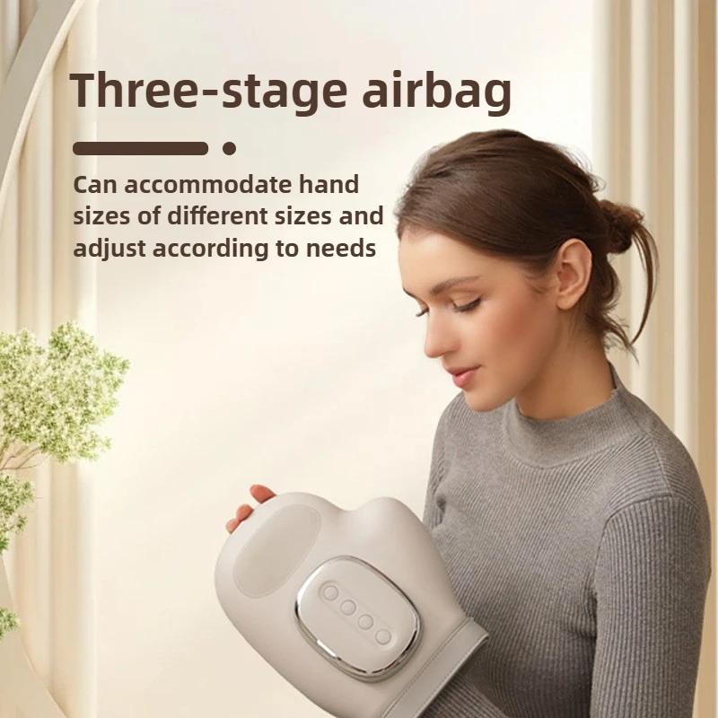 Wireless Electric Hand Massager Air Compression Hot Compress Palm Acupoint Massager Finger Arthritis Numbness Muscle Relaxation