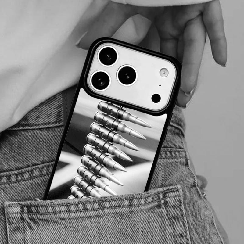 

Military Gun Bullets Collage Phone Case for iPhone 17ProMax 12 13 14 15 16e 17 Pro Max Plus Air Cover iPhone17 Pro Max